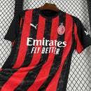 Camisa AC Milan I 25/26 Casa Vermelho Preto